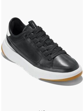Cole Haan Black Leather GrandPro All Day Court Sneaker (Women)